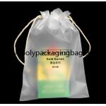 RoHS Gravure Printing Frosted Poly Drawstring Bags Double Draw String Travelling Pouchess for sale
