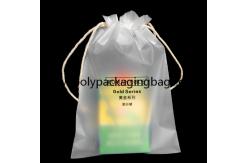 China RoHS Gravure Printing Frosted Poly Drawstring Bags Double Draw String Travelling Pouchess supplier