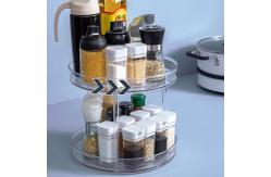 China Dia 27cm Rotatable Double Layer Spice Rack Plastic Kitchen Organizer supplier