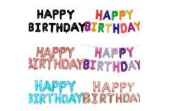 China Foil Happy Birthday Alphabet Balloons 16 Inch Happy Birthday Banner Set With String supplier