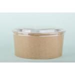 Food Grade Disposable Bowls For Hot Soup , 42 Oz Brown Salad Bowl With Lid for sale