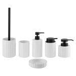 Polyresin Bath Accessories Sets Square Shape With Square Box Polyresin Soap Dispenser Toilet Brushes for sale