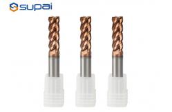 China 45hrc 55hrc 60hrc Square Milling Cutting Tools / Tungsten Carbide End Mill supplier