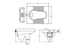 China White 6L Ceramic Toilet Squatting Pan With Trapway 530x425x305mm supplier