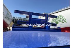 China Tri Axles Flat Bed Semi Trailer Blue 40ft Flatbed Semi Trailer supplier