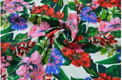 China Natural Cotton Fabric / 16OZ Cotton Canvas With Nice Flower Printing supplier