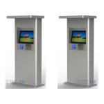 Semi Outdoor Card Payment Touch Screen Free Standing Stainless Steel Kiosk Self Service for sale
