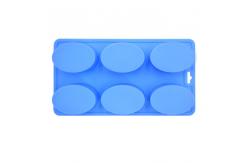 China Household Diy Oval Baking Mold , Oem Custom 6 Cavity Silicone Soap Mold supplier
