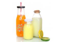 China Custom Printed Recycled Glass Milk Bottles 1l Clear Transparent supplier