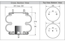 China Double Convoluted Trailer Bus Truck Air Spring Ridewell 1003586932C Firestone W01-358-6932 supplier