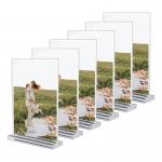 Hospitals Odorless Tabletop Photo Frames T Shape Clear Acrylic Sign Holder for sale