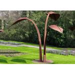 Modern Style Corten Steel Sculpture Abstract Outdoor Garden Leaf Sculpture for sale