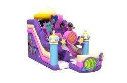 China ODM / OEM Inflatable Double Slides Alien Moon Astronaut Inflatable Slides For Kids supplier