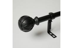 China 2m Black Nickel Adjustable Bay Window Curtain Rods supplier