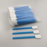 100 PCS 125mm Polyester Tipped Swabs Square Head Blue With PP Stick for sale