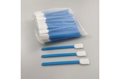 China 100 PCS 125mm Polyester Tipped Swabs Square Head Blue With PP Stick supplier