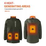 Snow Windbreaker Electric Coat Warmer Polyester Heated Cotton Jacket with Hood