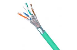 China Network 23AWG 550MHz FFTP CAT6A Cable 1000FT With Green PVC Jacket supplier