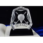 Polished K9 Crystal Golf Ball Trophy , Custom Logo Golf Club Trophy for sale