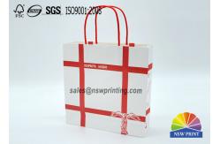China Personalized Recyclable White Custom Paper Shopping Bags With Red Rope Handle​ supplier