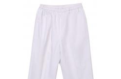 China Polyester65%  Cotton35% Elastic Waist White Chef Pants supplier