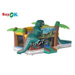 Jurassic Dinosaur Inflatable Bounce House Water Slide For Kids Playground