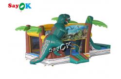 China Jurassic Dinosaur Inflatable Bounce House Water Slide For Kids Playground supplier