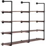 Rustic Industrial 5-Tier Pipe Shelf Brackets for Wall Mounting DIY Open Bookshelf Rack for sale