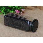550ml Square Transparent Food - Grade PET Canister With Iron Screw Cap