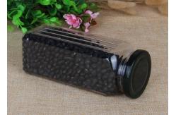China 550ml Square Transparent Food - Grade PET Canister With Iron Screw Cap supplier