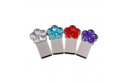 China Notebook 64g 128g Metal Usb Flash Drive Flower Shaped Crystal supplier
