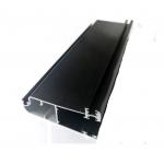 0.8-2.0mm Thickness Aluminum Doors Windows Profiles Black Powder Coated Surface for sale