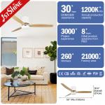 52 Inches Wooden Blades LED Lighting Ceiling Fan with Remote Control Switch Style