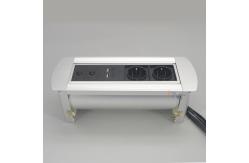 China Manual Silver  Brushed Aluminum Alloy Table Pop Up Hidden Socket supplier