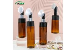 China 40ml Clear White Foam Pump Bottle Round Shape With Silicone Cleansing Brush supplier