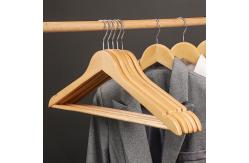 China Eco Friendly Wooden Coat Hangers In Bulk For Clothes Non Slip supplier