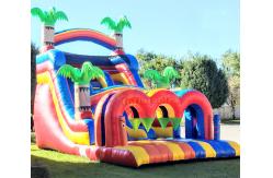 China ODM Palm Tree Bounce House With Slide Digital Printing Logo supplier
