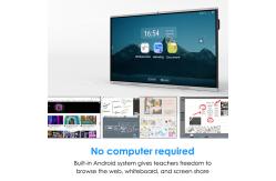 China WIFI Bluetooth 75 Inch Smart Board Aluminum Edging Toughened Glass Material supplier