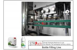 China Liquid Bottle Filling Line With Bottle Capping Machine And Double Side Labeling Machine supplier