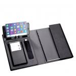 Multiscene 15W Power Bank Passport Case , Ultraportable Leather Notebook Holder
