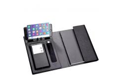 China Multiscene 15W Power Bank Passport Case , Ultraportable Leather Notebook Holder supplier