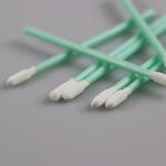 China Manufacture Industrial Green Handle Disposable Polyester Swabs For Electronics for sale