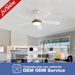 LED Smart Ceiling Fan Light White Finish 5 MDF Blade High Speed