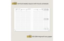 China Pacific Green Vertical Weekly Planner 2023 2024 With Hourly Schedule supplier