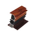 T Shape Wood Grain Broken Bridge Aluminum Profiles For Three Track Sliding Windows for sale
