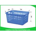 Health Blue Plastic Food Crates Big Capacity Easy Stacking Long Service Life for sale