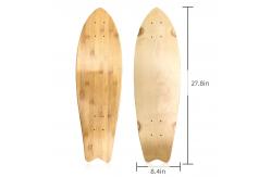 China 28inch Fish Tail Mini Cruiser Blank Skateboard Decks Canadian Maple Single Kick supplier