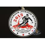 Red / White / Blue Ribbon Custom Sports Medals For Skating , Skiing Events for sale