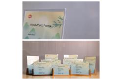 China Acrylic Photo Frame With Wood Base For Tabletop Display supplier