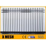 Black Powder Coated Metal Tubular Fencing 1.8m High 2.4m Width Commercial for sale